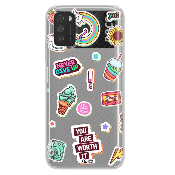 Summer Stickers Xiaomi Poco M3 Clear TPU Case