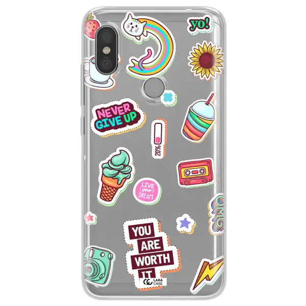Summer Stickers Xiaomi Redmi Note 6 Pro Clear TPU Case