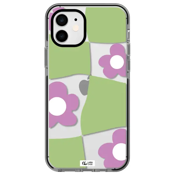 Five Petal Purple Flower Apple iPhone 11 impact black border Case