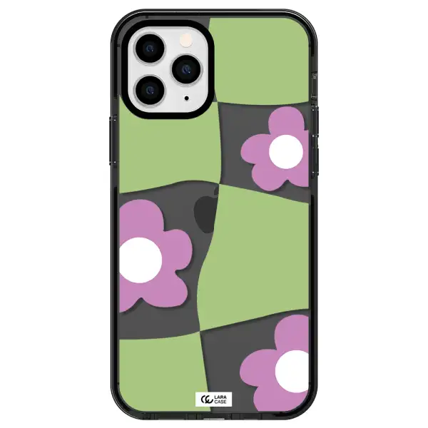 Five Petal Purple Flower Apple iPhone 11 pro impact Smoke Black Case