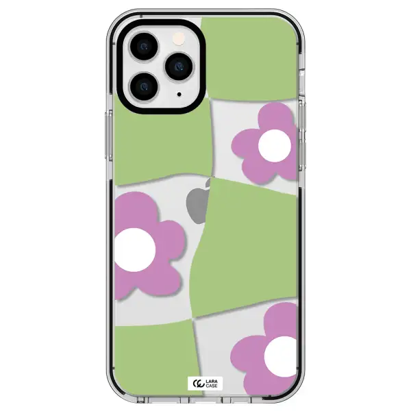 Five Petal Purple Flower Apple iPhone 11 pro max impact black border Case