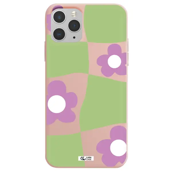 Five Petal Purple Flower Apple iPhone 11 pro max Silicone pastel pink Case