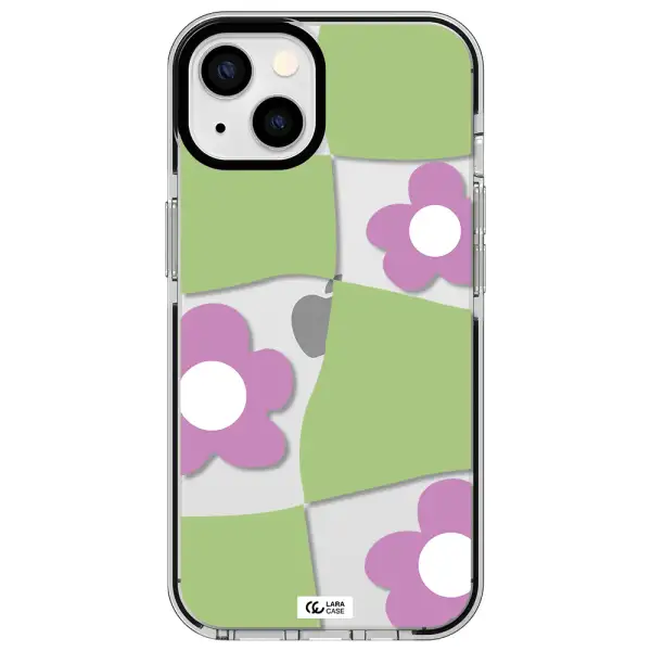 Five Petal Purple Flower Apple iPhone 13 impact black border Case