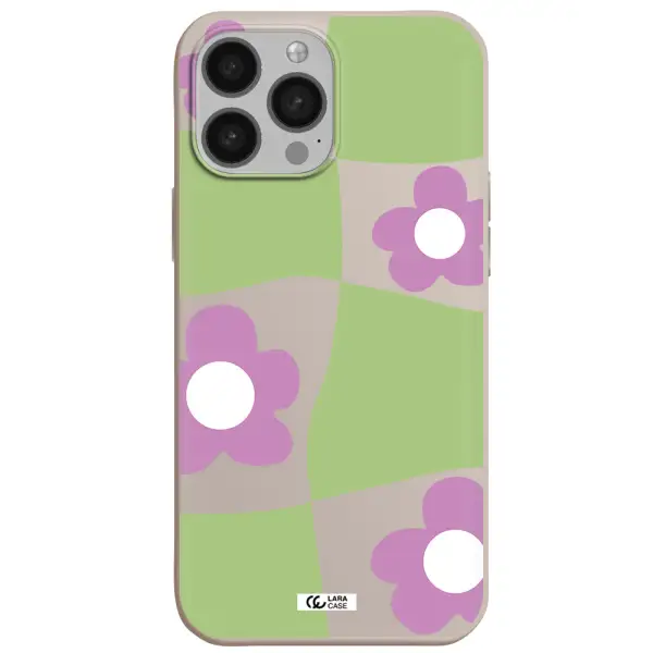 Five Petal Purple Flower Apple iPhone 13 Pro Max Silicone Stone Case