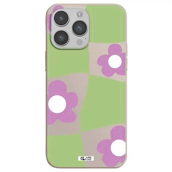 Five Petal Purple Flower Apple iPhone 14 pro max Silicone Stone Case
