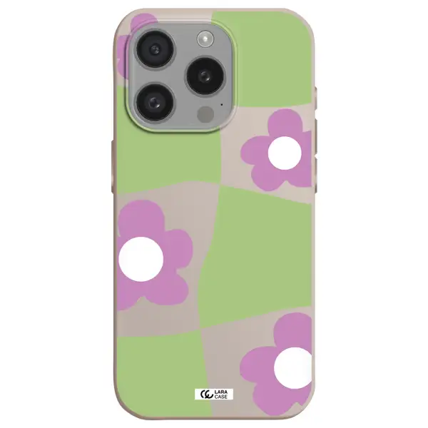 Five Petal Purple Flower Apple Iphone 15 Pro Silicone Stone Case