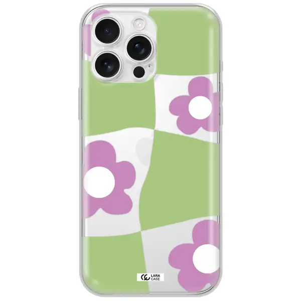 Five Petal Purple Flower Apple Iphone 16 Pro Max Clear Tpu Case