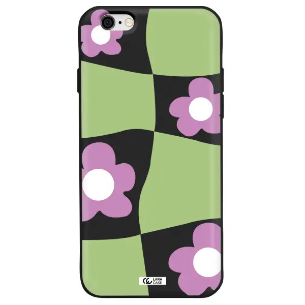 Five Petal Purple Flower Apple iPhone 6 Silicone black Case