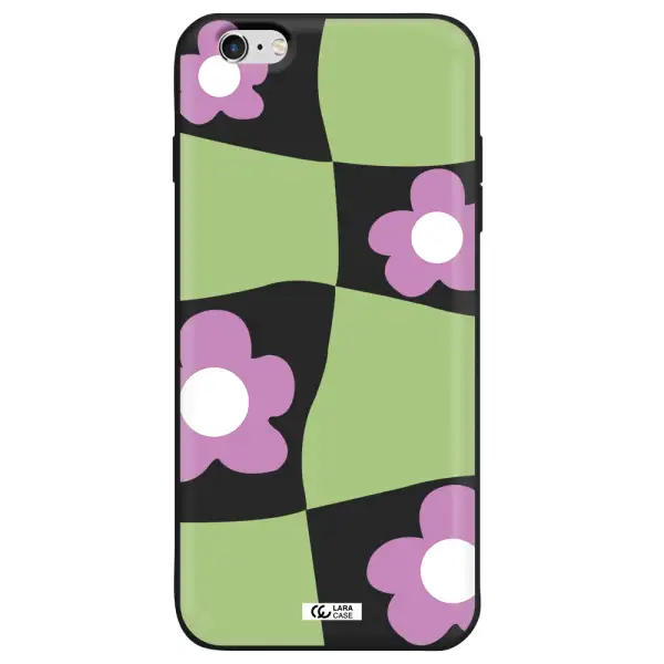 Five Petal Purple Flower Apple iPhone 6S Silicone black Case