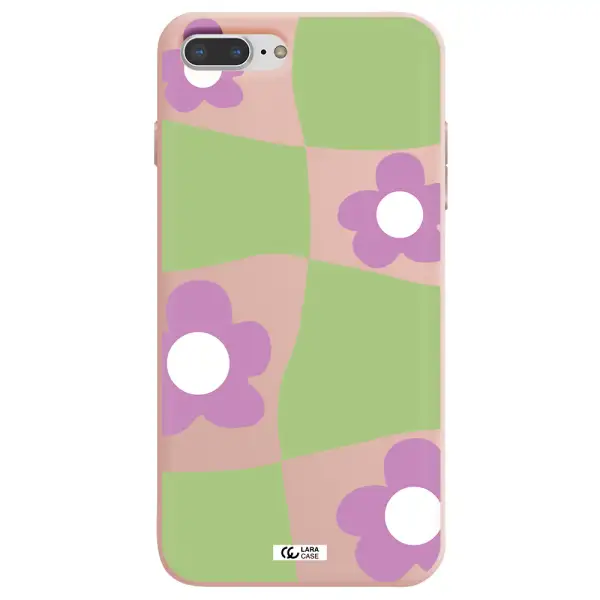 Five Petal Purple Flower Apple iPhone 7 plus Silicone pastel pink Case