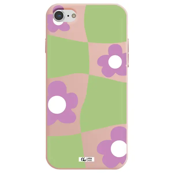 Five Petal Purple Flower Apple iPhone 7 Silicone pastel pink Case