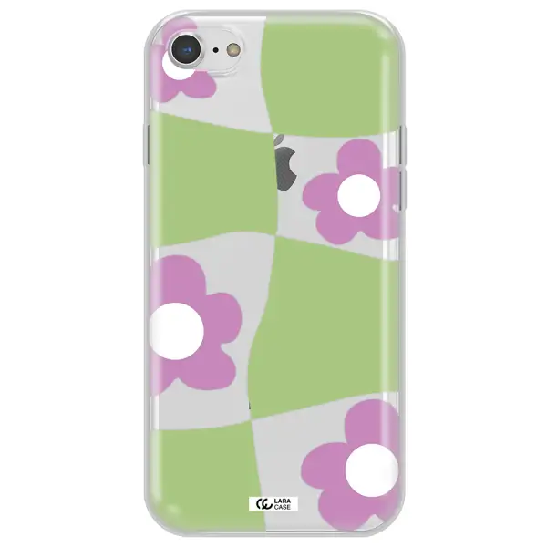 Five Petal Purple Flower Apple iPhone 8 Clear TPU Case