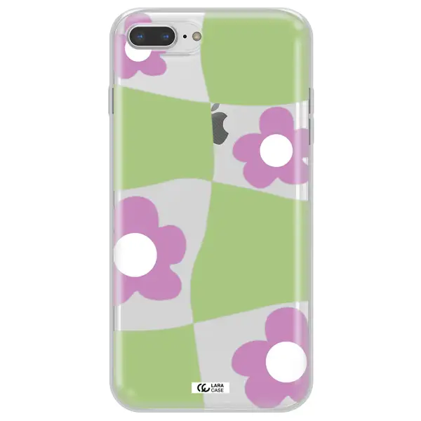 Five Petal Purple Flower Apple iPhone 8 plus Clear TPU Case