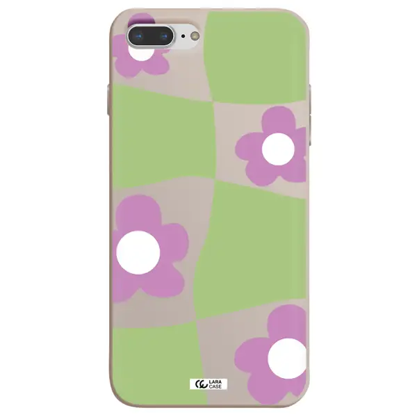Five Petal Purple Flower Apple iPhone 8 plus Silicone Stone Case