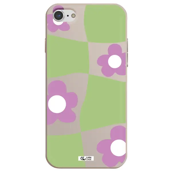 Five Petal Purple Flower Apple iPhone 8 Silicone Stone Case