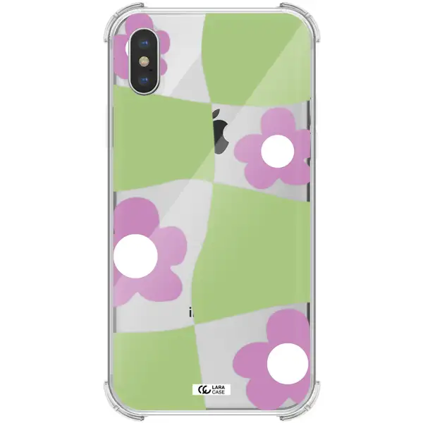 Five Petal Purple Flower Apple iPhone XS max Clear PC Case