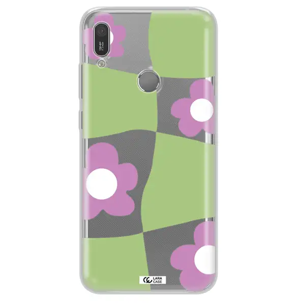 Five Petal Purple Flower Huawei Y6 2019 Clear TPU Case