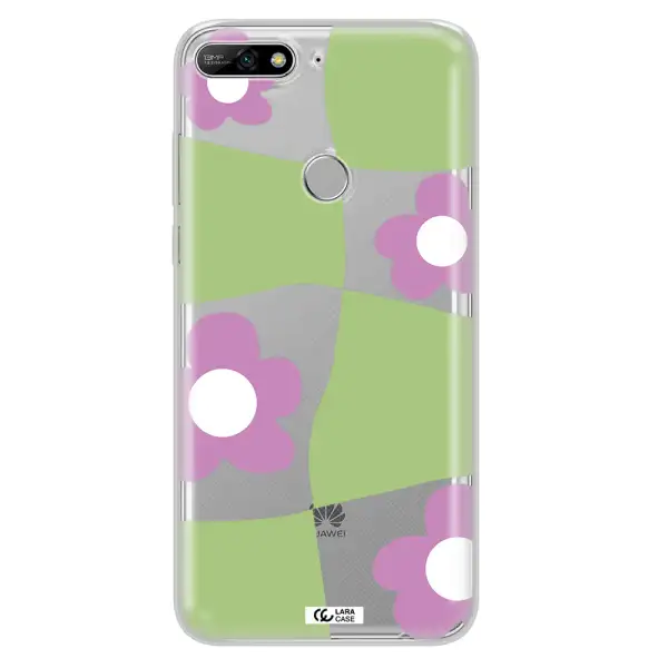 Five Petal Purple Flower Huawei Y7 2018 Clear TPU Case