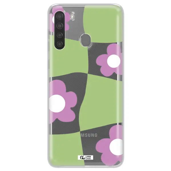 Five Petal Purple Flower Samsung A21 Clear TPU Case
