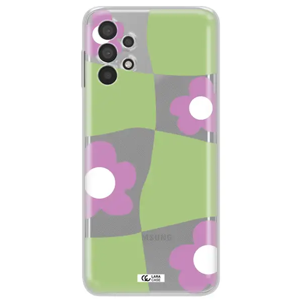 Five Petal Purple Flower Samsung A32 Clear TPU Case
