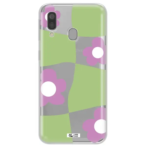 Five Petal Purple Flower Samsung A40 Clear TPU Case