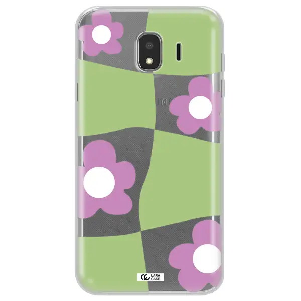 Five Petal Purple Flower Samsung J4 Clear TPU Case