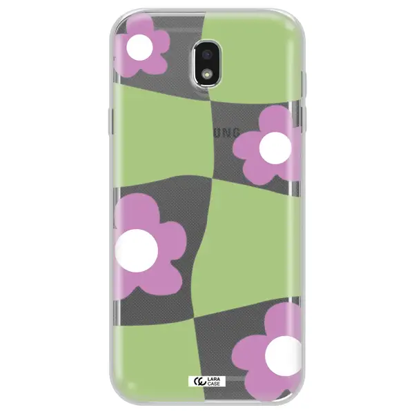 Five Petal Purple Flower Samsung J7 Pro Clear TPU Case