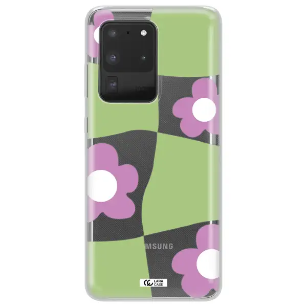 Five Petal Purple Flower Samsung S20 Ultra Clear TPU Case