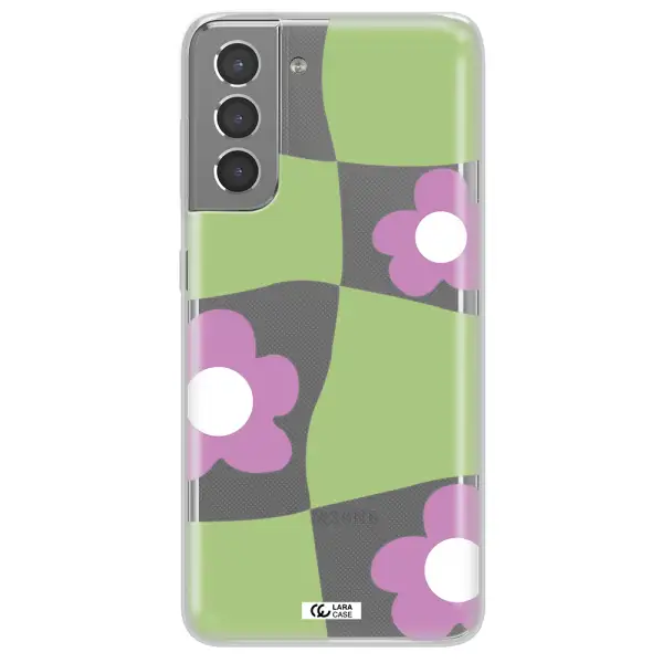 Five Petal Purple Flower Samsung S21 Plus Clear TPU Case