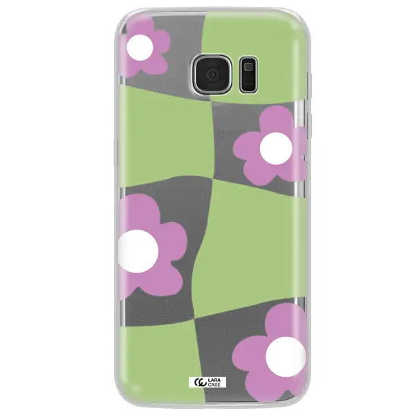 Five Petal Purple Flower Samsung S7 Edge Clear TPU Case