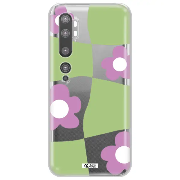 Five Petal Purple Flower Xiaomi Mi Note 10 Clear TPU Case