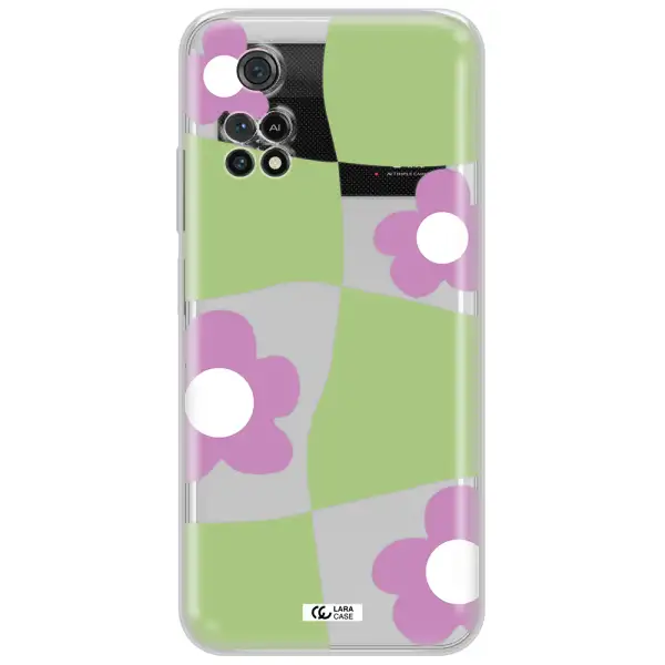 Five Petal Purple Flower Xiaomi Poco M4 Pro 4G Clear Tpu Case