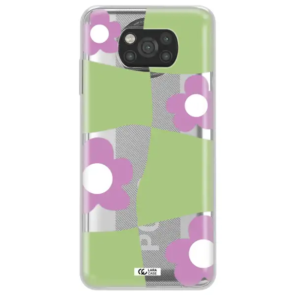 Five Petal Purple Flower Xiaomi Poco X3 Clear TPU Case