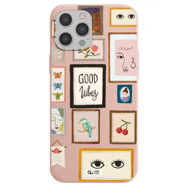 Photo Frames Apple iPhone 12 pro max Silicone pastel pink Case