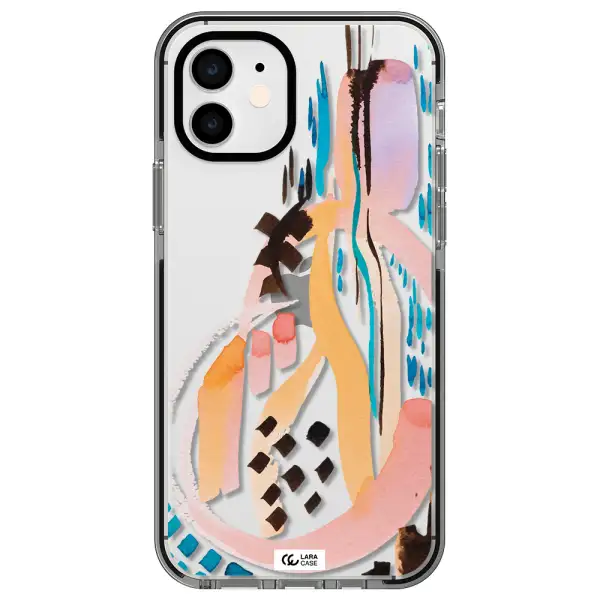 Watercolor Brush Paint Apple iPhone 11 impact black border Case