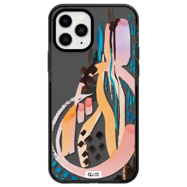 Watercolor Brush Paint Apple iPhone 11 pro max impact Smoke Black Case