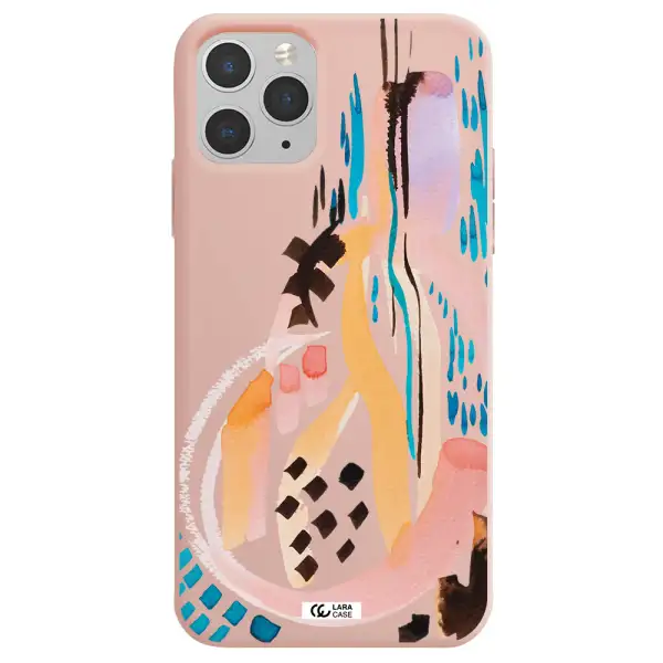 Watercolor Brush Paint Apple iPhone 11 pro max Silicone pastel pink Case