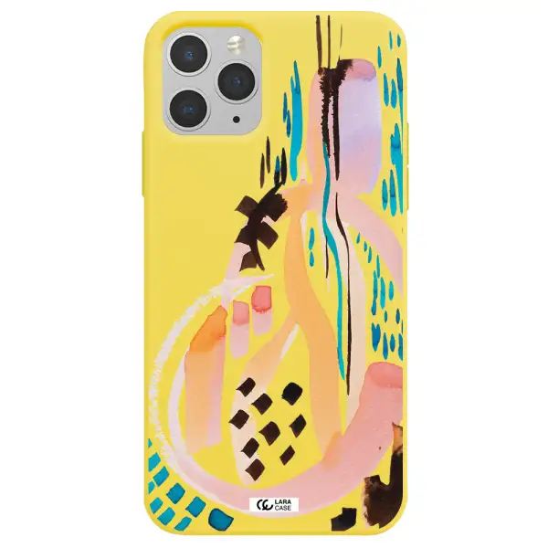 Watercolor Brush Paint Apple iPhone 11 pro Silicone canary yellow Case