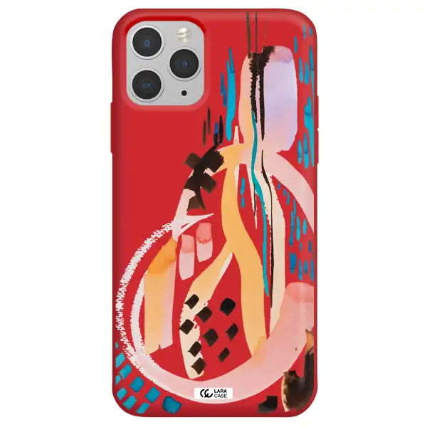 Watercolor Brush Paint Apple iPhone 11 pro Silicone Imperial Red Case