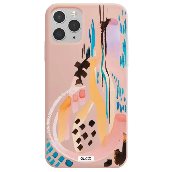 Watercolor Brush Paint Apple iPhone 11 pro Silicone pastel pink Case