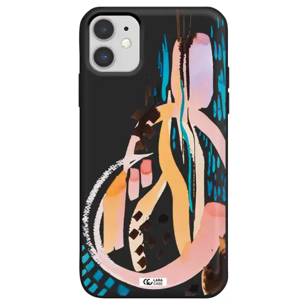 Watercolor Brush Paint Apple iPhone 11 Silicone black Case