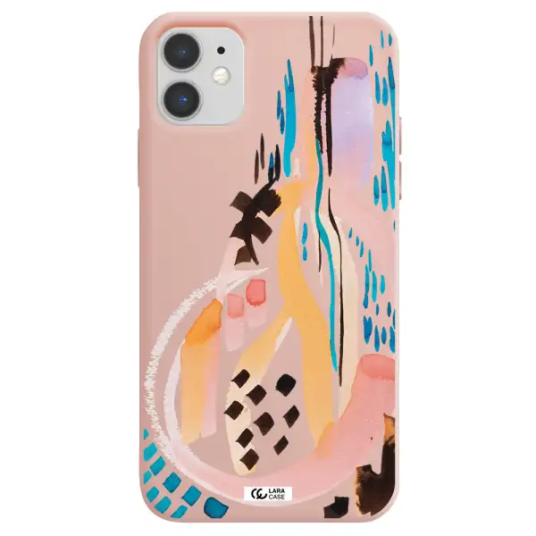 Watercolor Brush Paint Apple iPhone 11 Silicone pastel pink Case