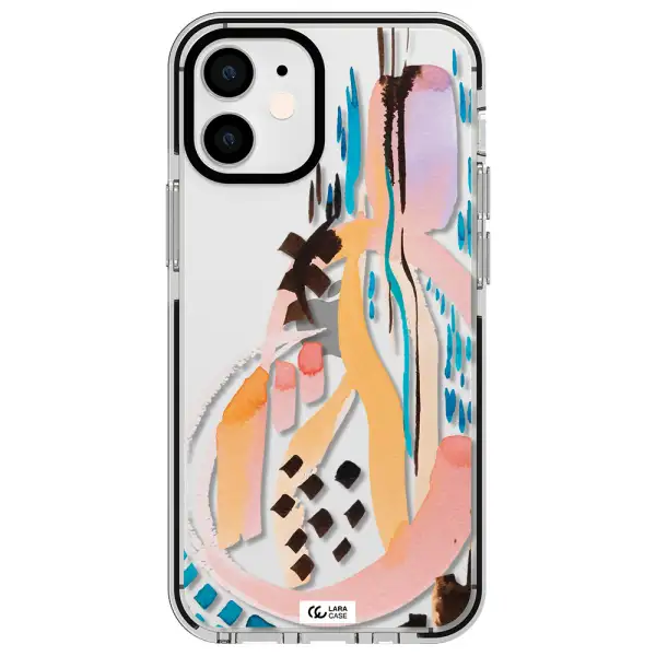 Watercolor Brush Paint Apple iPhone 12 mini impact black border Case