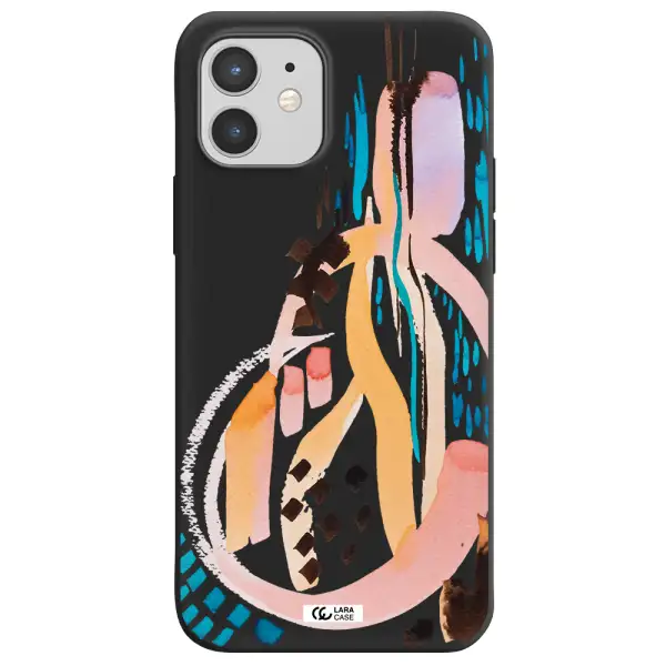 Watercolor Brush Paint Apple iPhone 12 mini Silicone black Case
