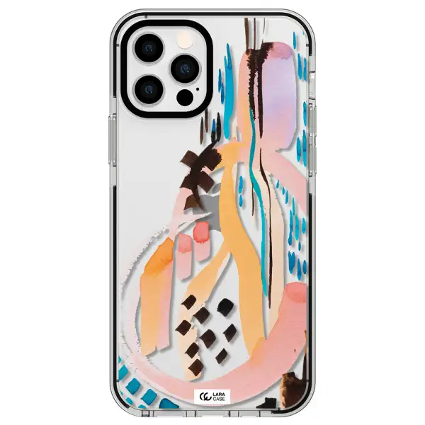 Watercolor Brush Paint Apple iPhone 12 pro impact black border Case