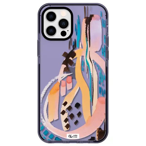 Watercolor Brush Paint Apple iPhone 12 pro impact Lilac Case