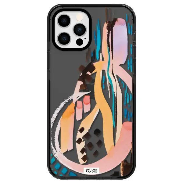 Watercolor Brush Paint Apple iPhone 12 pro impact Smoke Black Case