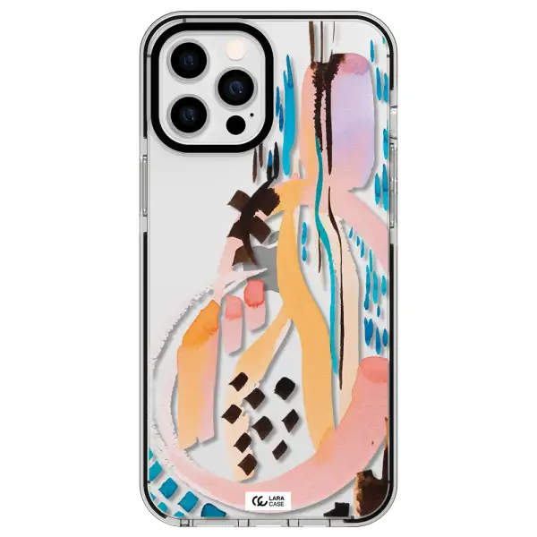 Watercolor Brush Paint Apple iPhone 12 pro max impact black border Case