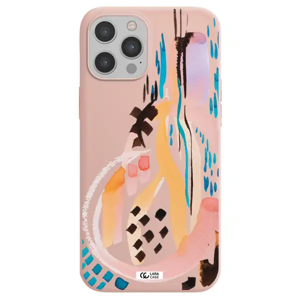 Watercolor Brush Paint Apple iPhone 12 pro max Silicone pastel pink Case