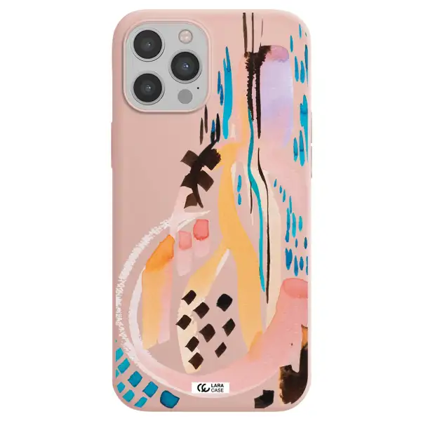 Watercolor Brush Paint Apple iPhone 12 pro Silicone pastel pink Case